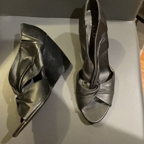 Aldo Alepin Wedge Open Toe Shoes 9 - Picture 2 of 12